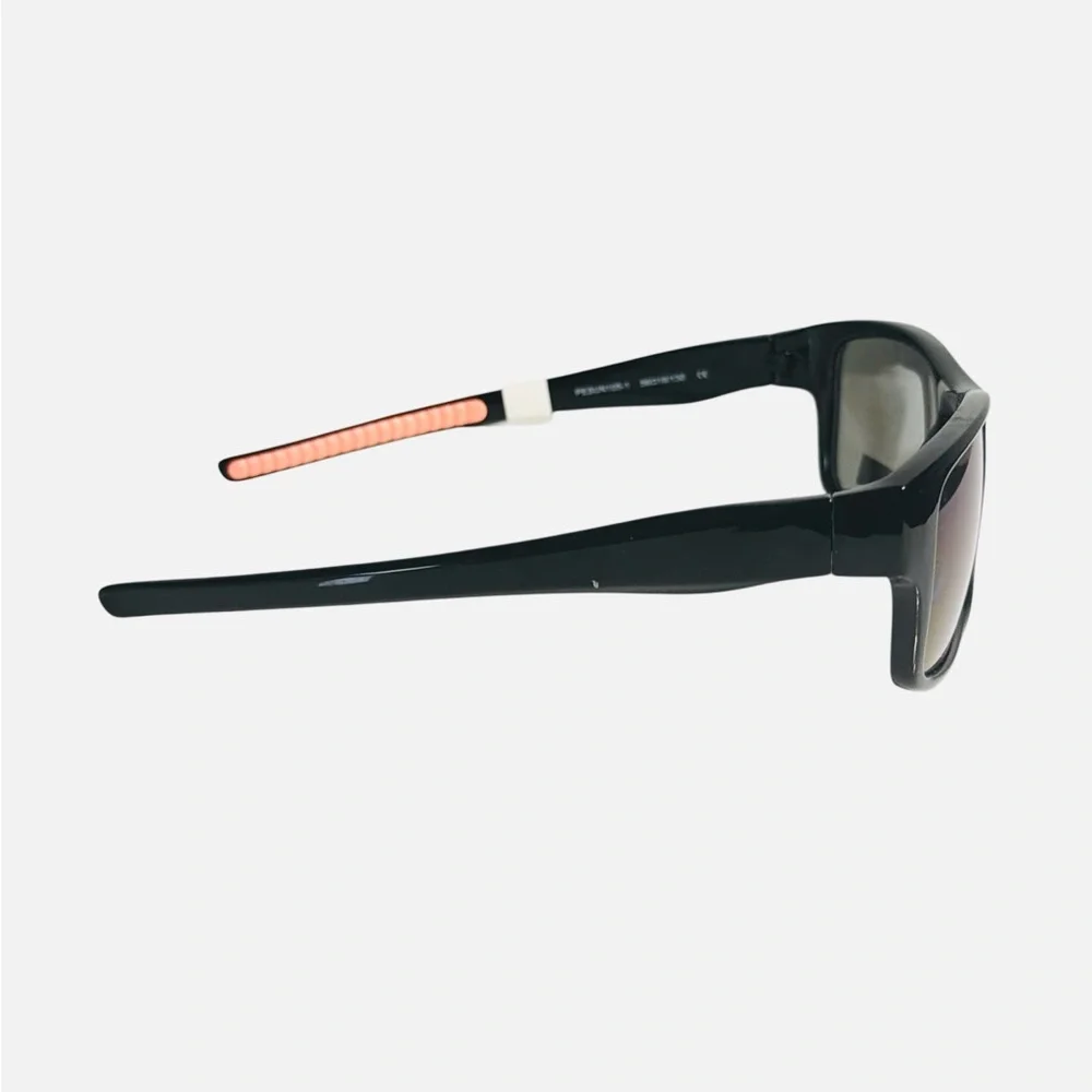 Perry Ellis Men’s Sunglass Black Plastic Sport Wrap, Smoke Lens PE105-1